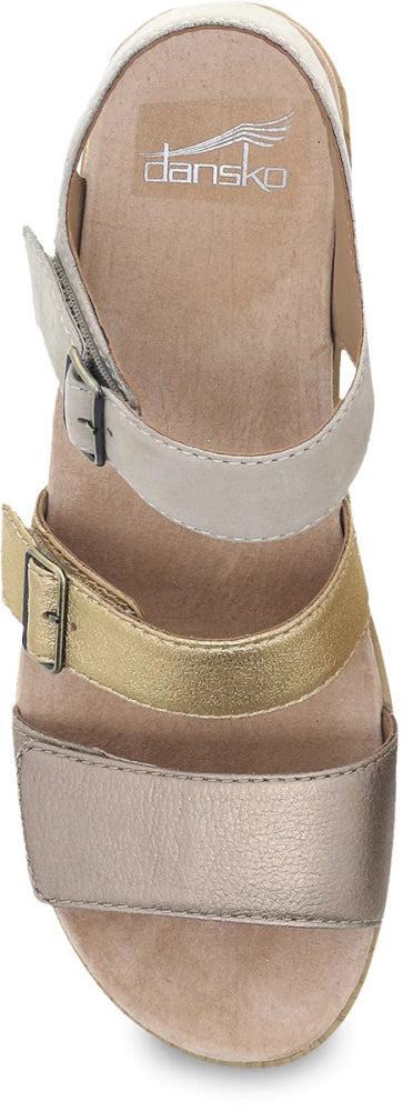 Dansko Women's Malena Triple Strap Sandal - Metallic Multi