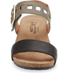 Naot Women's Dynasty Wedge Sandal - Soft Black/Fog Gray/Soft Beige